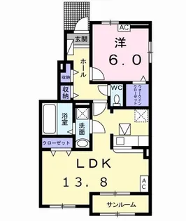 クエイルC【1階】の間取り