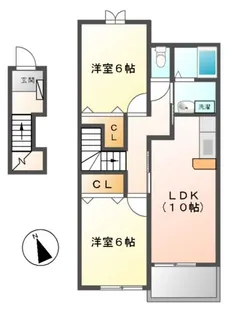 ジェム・イン【2階】の間取り