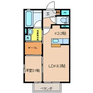ヴァン・ベール【1階】の間取り