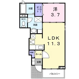 ジラ・ソーレ 天神【1階】の間取り
