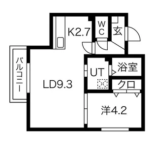ソレイユ発寒南【4階】の間取り