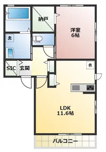 ネージュひがし野【1階】の間取り