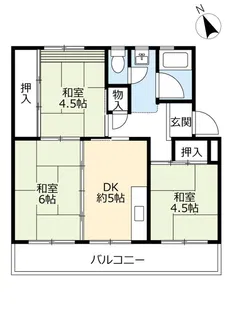 UR朝倉【1階】の間取り