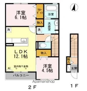 サンフォレスト領下【2階】の間取り