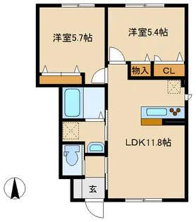 サンパティーA【2階】の間取り