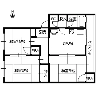 美畑アパート【1階】の間取り