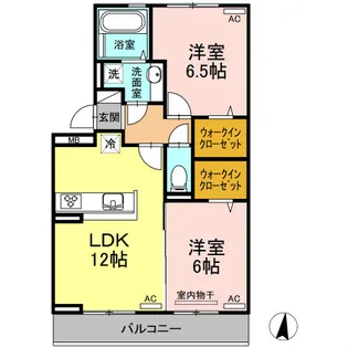 キャトルセゾン南佐古【2階】の間取り