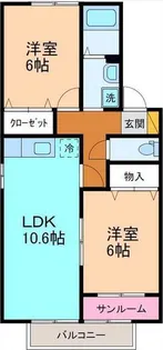 セジュールクワトロ【1階】の間取り