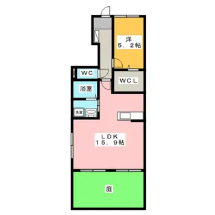 プレシャス西伏屋【1階】の間取り