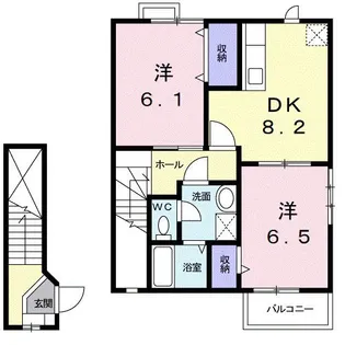 2DKの間取り画像