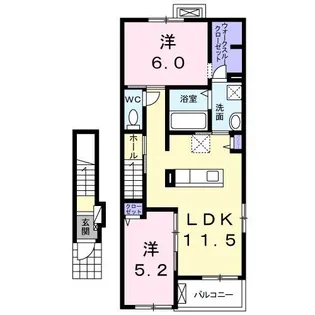グラース ボヌール【2階】の間取り
