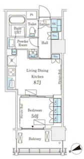 ロイヤルパークス品川【8階】の間取り