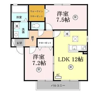 ルミエールA棟【1階】の間取り