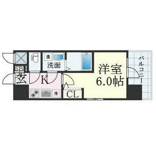 エスリード大阪NAGAHORI GATE【9階】の間取り