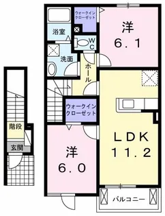 ヴァンベール B【2階】の間取り