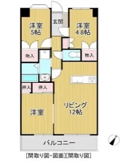福岡県久留米市野中町【マンション】の間取り