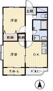 エストバレーAZONO【2階】の間取り