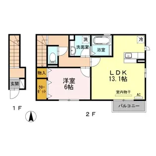 愛知県名古屋市港区当知2【アパート】の間取り