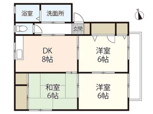 グリーンタウン矢野東B【1階】の間取り