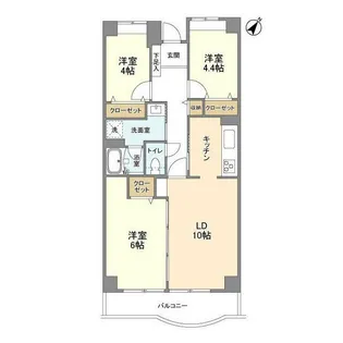 KDXレジデンス東雪谷【6階】の間取り