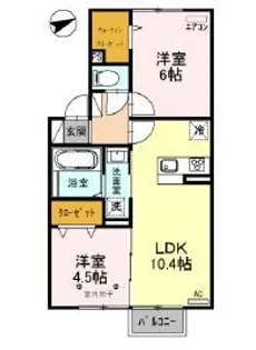 シャトーフェニックスII B【2階】の間取り