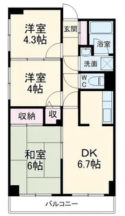 ツインズ浦和【1階】の間取り