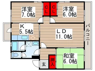 キャストロ鎌ヶ谷【3階】の間取り