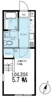 ハーミットクラブハウス横浜LUNA【2階】の間取り