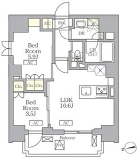 東京都文京区湯島3【マンション】の間取り