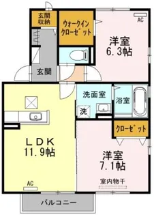 レーベンヒルズ C棟【1階】の間取り