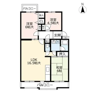 URもりつね【4階】の間取り