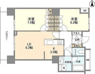 豊洲シエルタワー【13階】の間取り