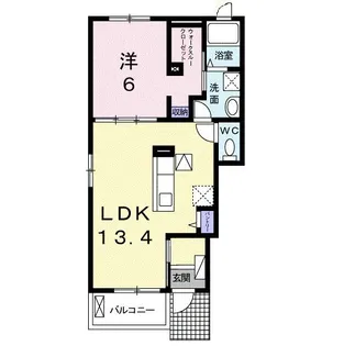 1LDKの間取り画像