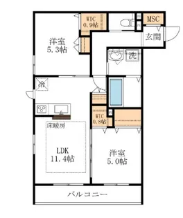 ル リアン【2階】の間取り