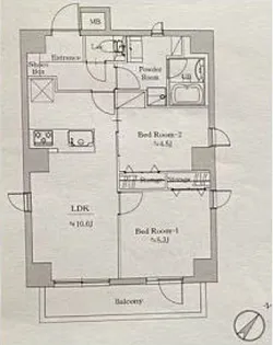 スカイコート銀座東壱番館【5階】の間取り