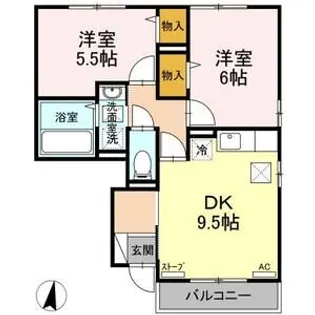 リビングタウン弘前C【1階】の間取り