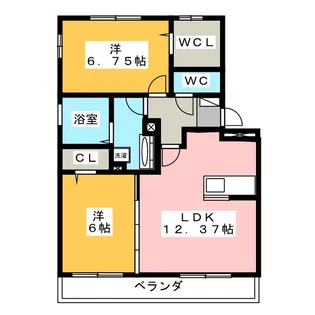 プール ボヌール A棟【1階】の間取り