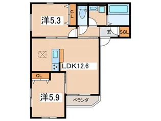 メゾン リヴィエール【1階】の間取り