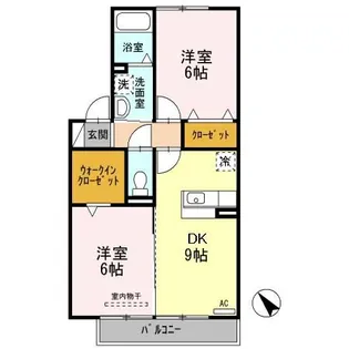 愛知県岡崎市井田町字3【アパート】の間取り