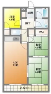 ホリホックイン和田【4階】の間取り