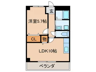 プライム香流【1階】の間取り