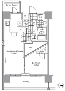 パークハビオ恵比寿【13階】の間取り