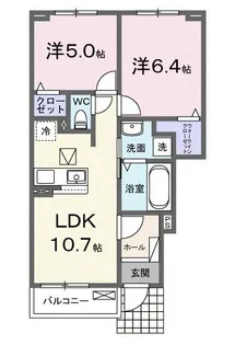 カピリナ・ヒカリ【1階】の間取り
