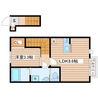 マノアーレ名取駅西 B棟【2階】の間取り