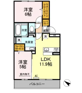 DーROOMパークサイド吉塚【3階】の間取り