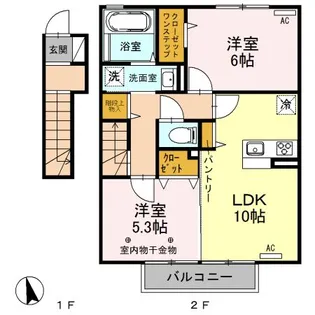 ヴァイアB【2階】の間取り