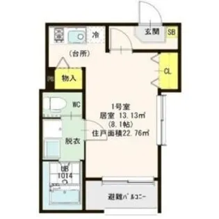 ハーモニーテラス大今里南【2階】の間取り