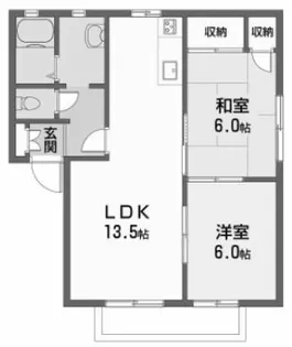メゾン北野 A・B棟【1階】の間取り
