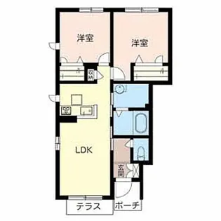 サン クレール三大寺【1階】の間取り