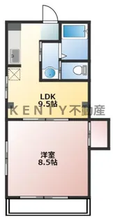 マンション美和【4階】の間取り